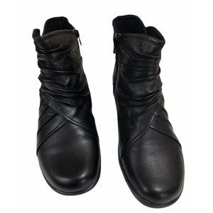 Cobb Hill Pandora Black Leather Ankle Boots 10W